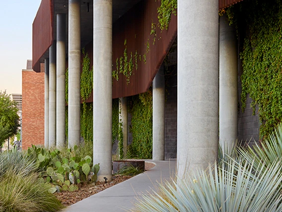 The south entrance of the ENR2 building on the University of Arizona campus