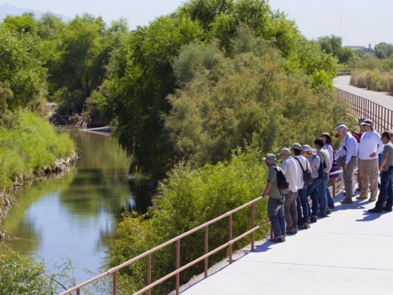 group standing by wash in Arizona