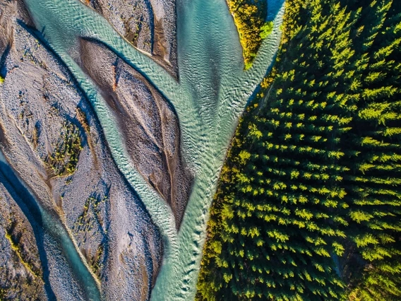 Top view of a watershed