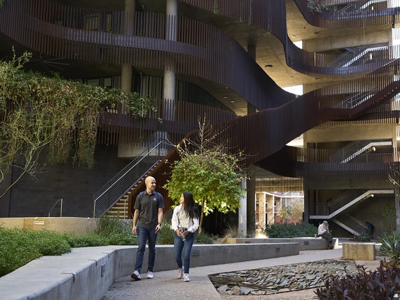 Courtyard of the ENR2 building on the University of Arizona campus