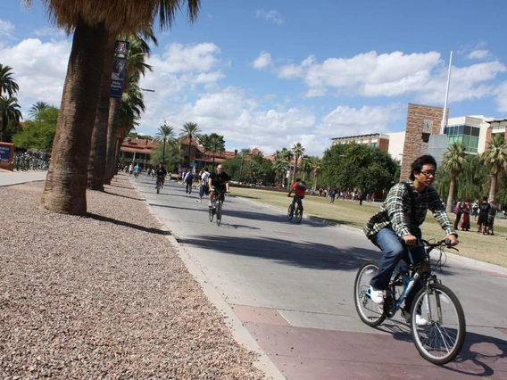 Biking on the UArizona Mall