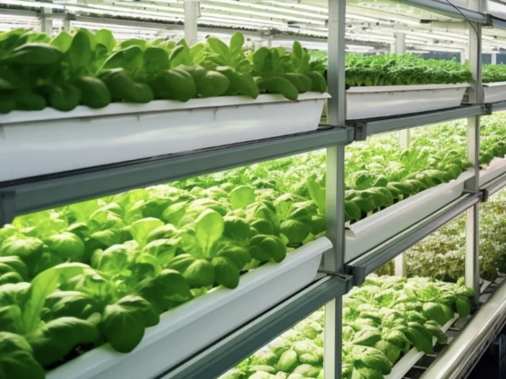 Indoor Farming greenhouse where these small-scale farmers receive hands on training.