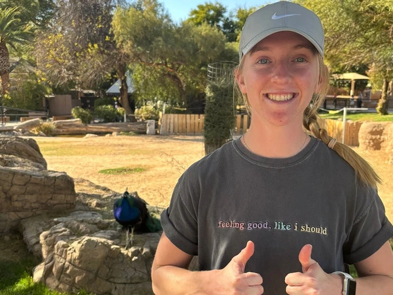 Grace Toftner thumbs up