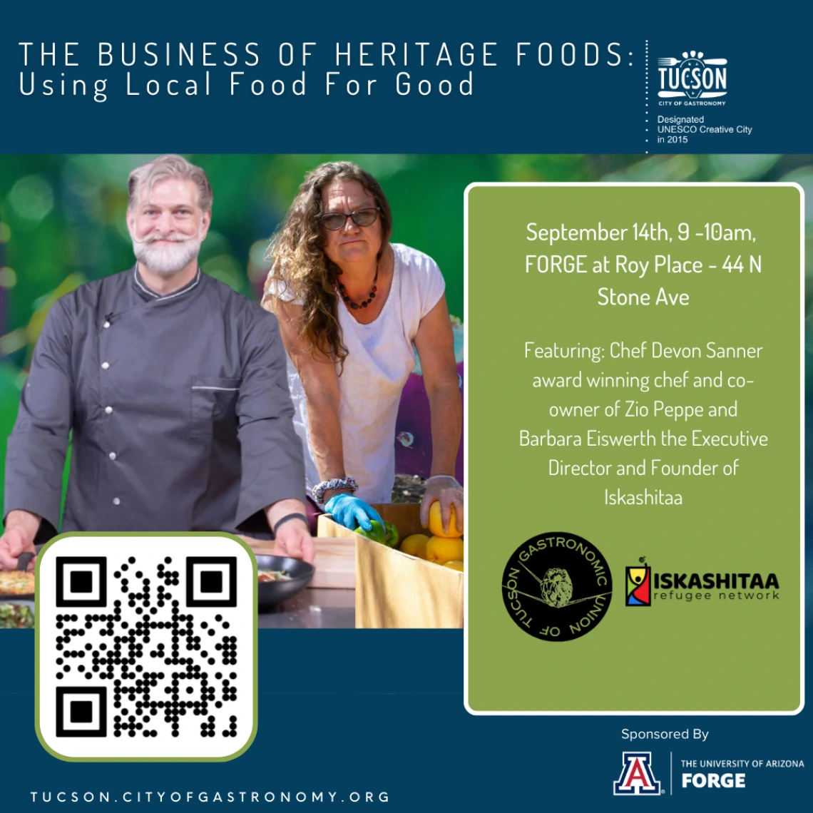 The Business of Heritage Food graphic with QR code