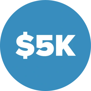 $5k on blue circle