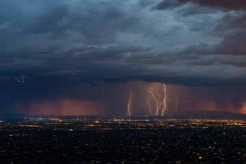 Monsoon and lighting at night