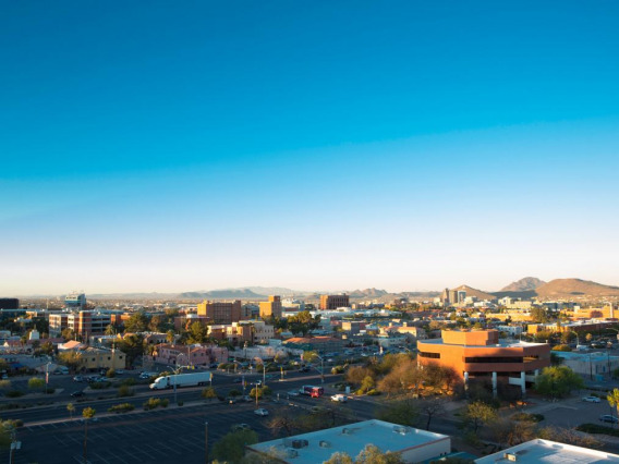 View of Tucson from the top of a building at the University of Arizona.