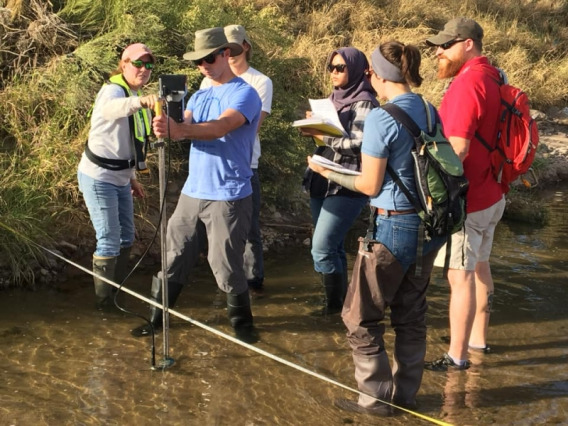 Group of Environmental Hydrology & Water Resources students conducting research