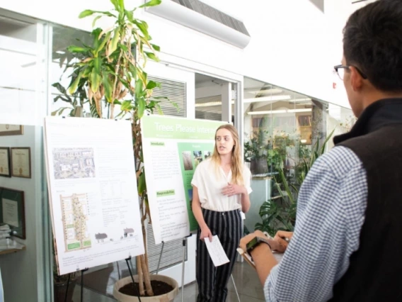 Woman giving a presentation