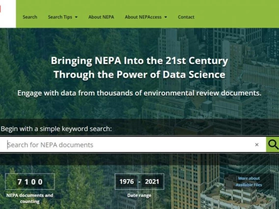 Screenshot of napaccess.org front page.