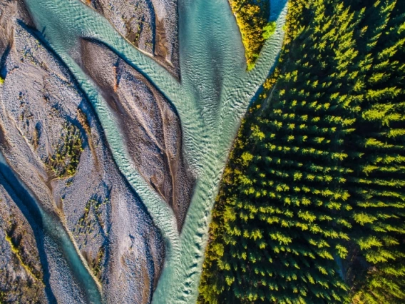 Top view of a watershed