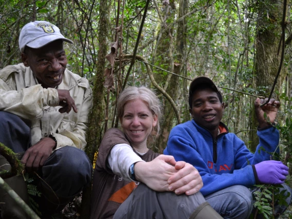 Stacey Tecot in Madagascar with locals