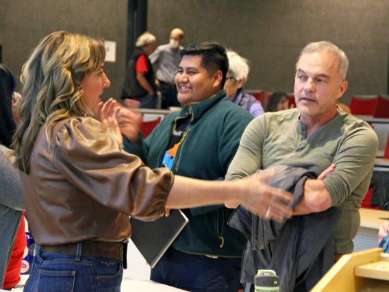Animated conversation at an event
