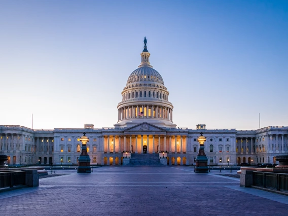 Capitol building at dusk