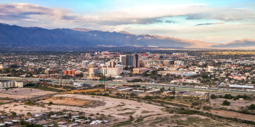 Downtown Tucson with the University of Arizona in view