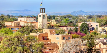 A group of closely intertwined adobe houses