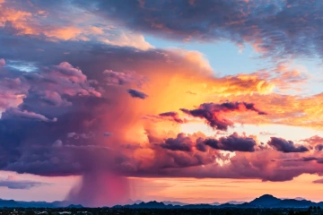 Monsoon at sunset