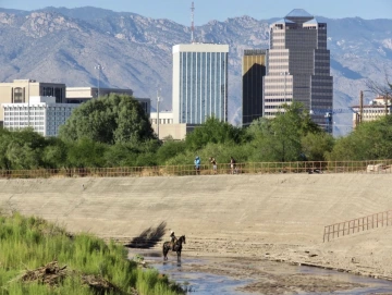 Horseback rider in Santa Cruz river